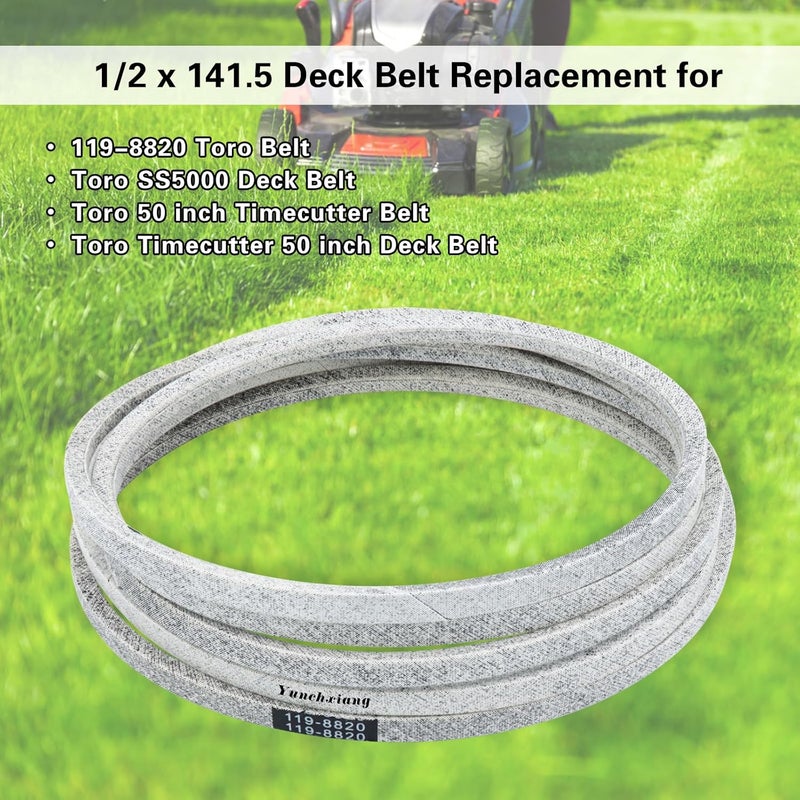Dofank 119-8820 Deck Belt Kevlar for Toro Timecutter 50 inch Deck Belt SS5000, SS5060, MX5060 Zero Turn Mower with 50'' Deck, Replaces 119-8820 Toro Belt 119-8820-SL - Aramid Cord, 1/2'' x 141.5'' - Image 5